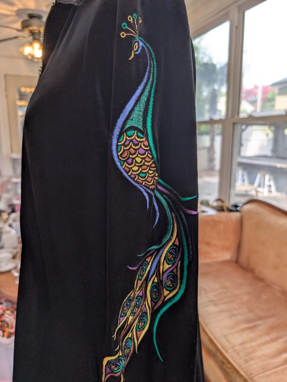 Bob Mackey Wearable Art Black Peacock Jacket Size M